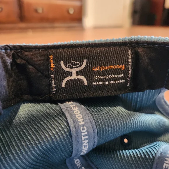 "Local" Hooey Hat Teal Corduroy w/White/Teal/Tan Patch - Picture 3 of 5